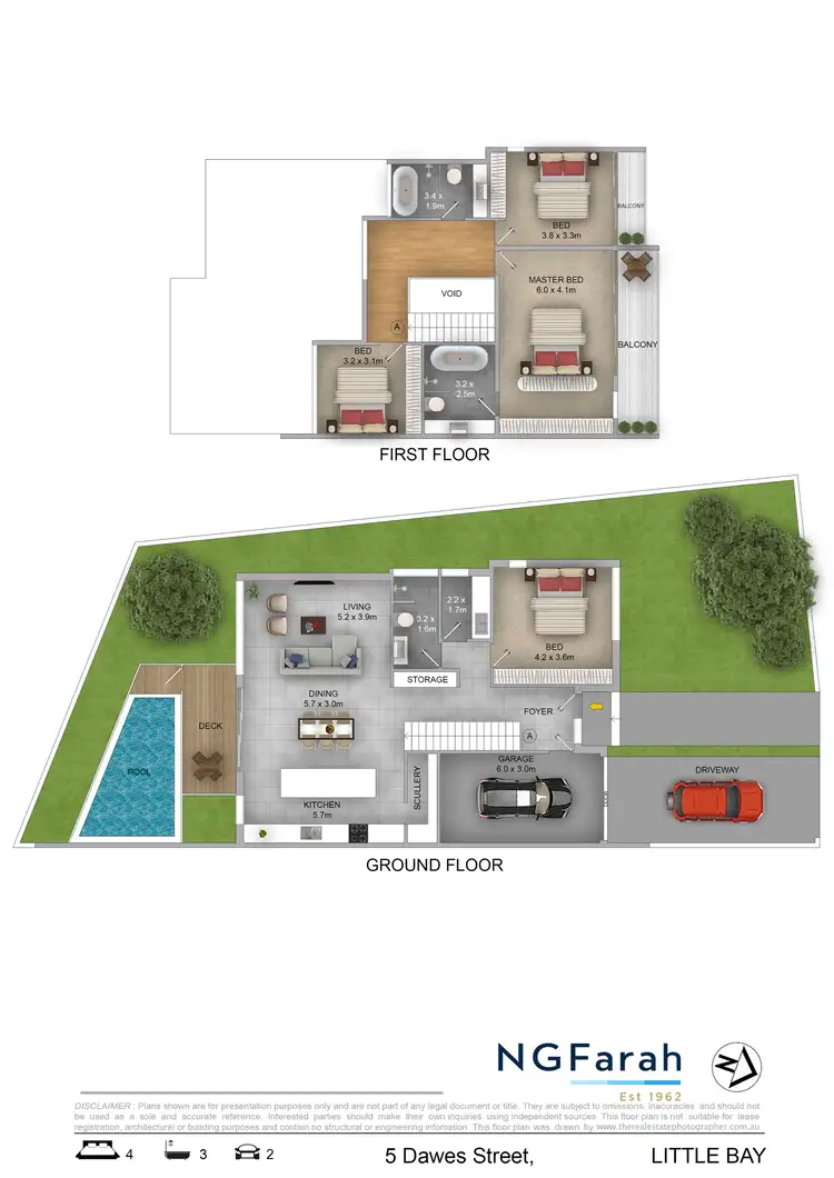 Floorplan of Homely semi-detached listing, 5 Dawes Street, Little Bay NSW 2036