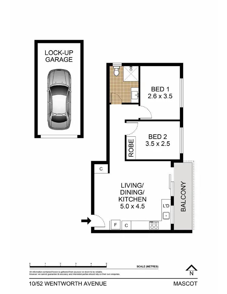 Floorplan of Homely apartment listing, 10/52 Wentworth Avenue, Mascot NSW 2020