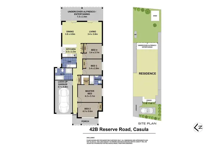Floorplan of Homely semi-detached listing, 42B Reserve Road, Casula NSW 2170