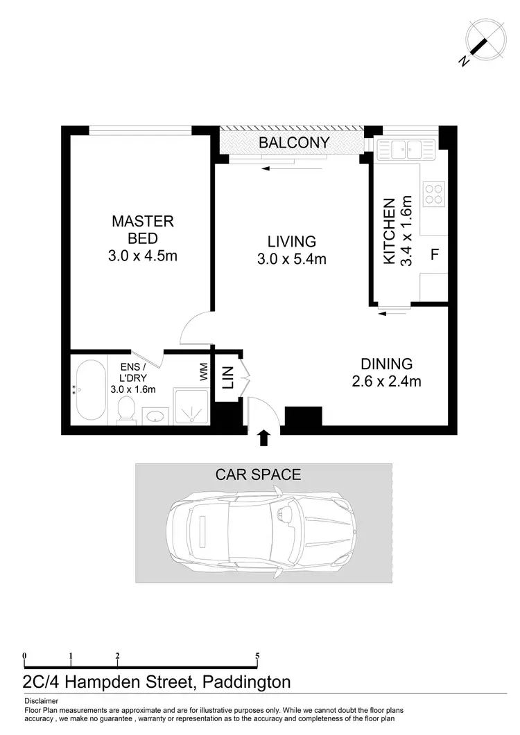 Floorplan of Homely apartment listing, 2C/4 Hampden Street, Paddington NSW 2021