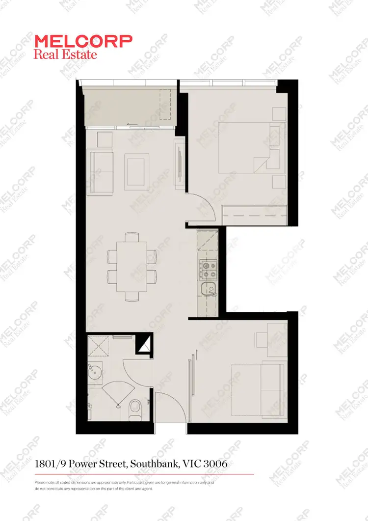 Floorplan of Homely apartment listing, 1801/9 Power Street, Southbank VIC 3006