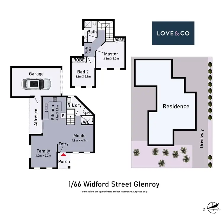 Floorplan of Homely townhouse listing, 1/66 Widford Street, Glenroy VIC 3046