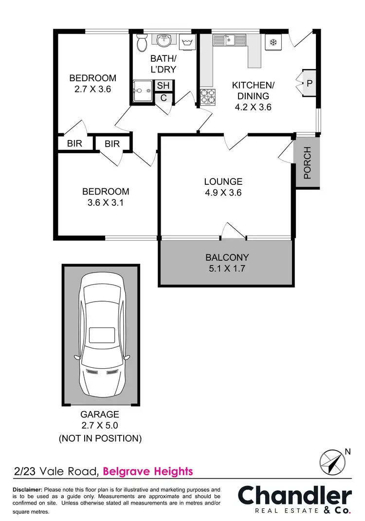 Floorplan of Homely unit listing, 2/23 Vale Road, Belgrave Heights VIC 3160