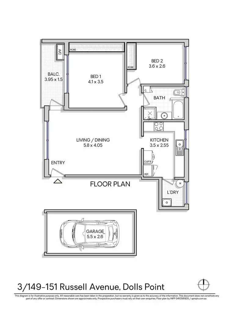 Floorplan of Homely apartment listing, 3/149 Russell Avenue, Dolls Point NSW 2219