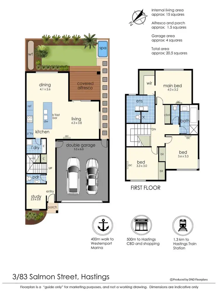 Floorplan of Homely townhouse listing, 3/83 Salmon Street, Hastings VIC 3915
