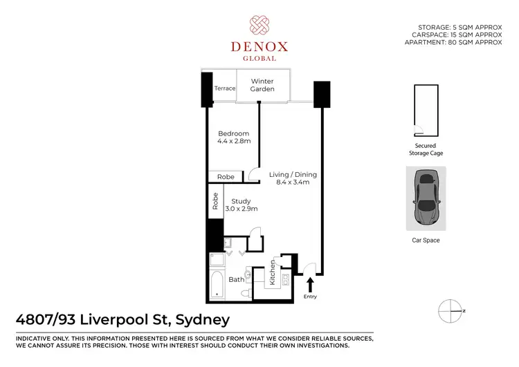 Floorplan of Homely apartment listing, Level 48/4807/93 Liverpool Street, Sydney NSW 2000