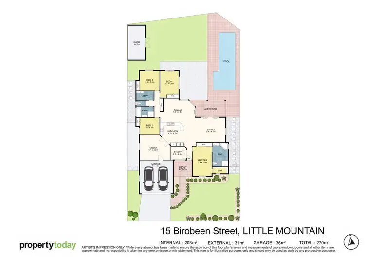 Floorplan of Homely house listing, 15 Birrobeen Street, Little Mountain QLD 4551