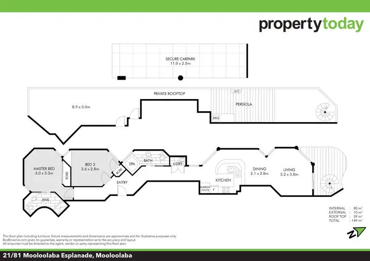 Floorplan of Homely unit listing, 21/81 Mooloolaba Esplanade, Mooloolaba QLD 4557