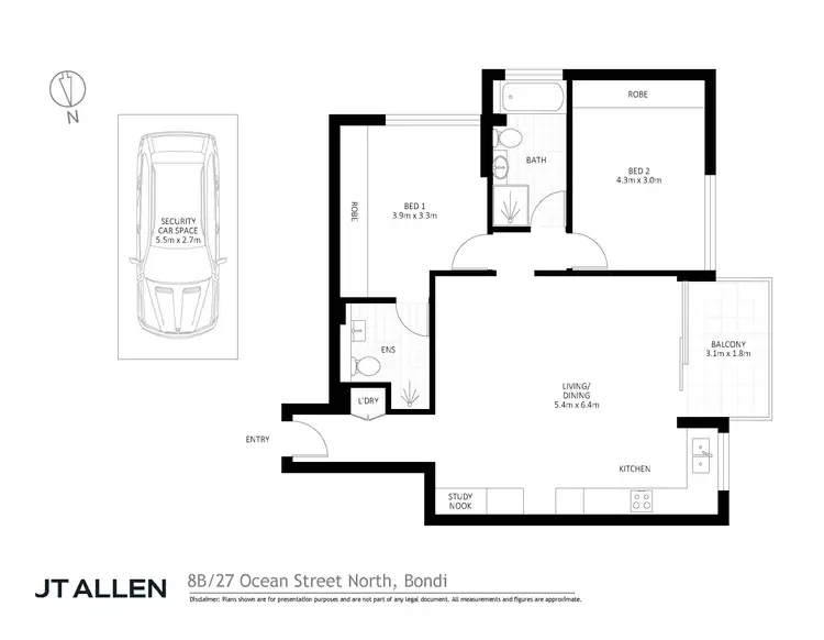 Floorplan of Homely apartment listing, 8B/27 Ocean Street North, Bondi NSW 2026