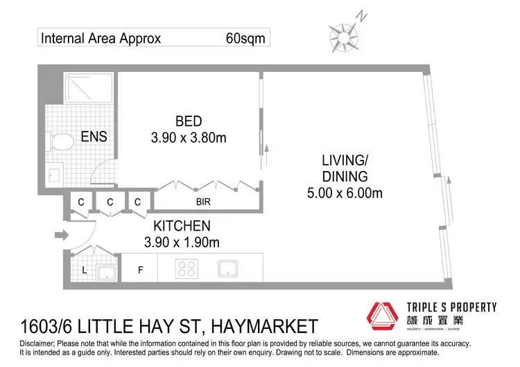 Floorplan of Homely apartment listing, 1603/6 Little Hay Street, Haymarket NSW 2000