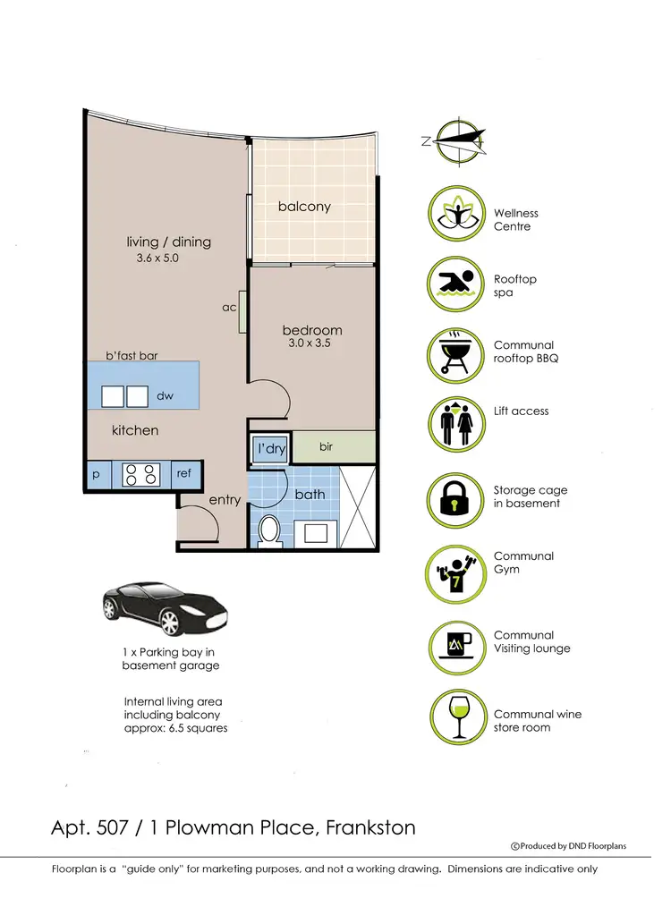 Floorplan of Homely apartment listing, 507/1 Plowman Place, Frankston VIC 3199