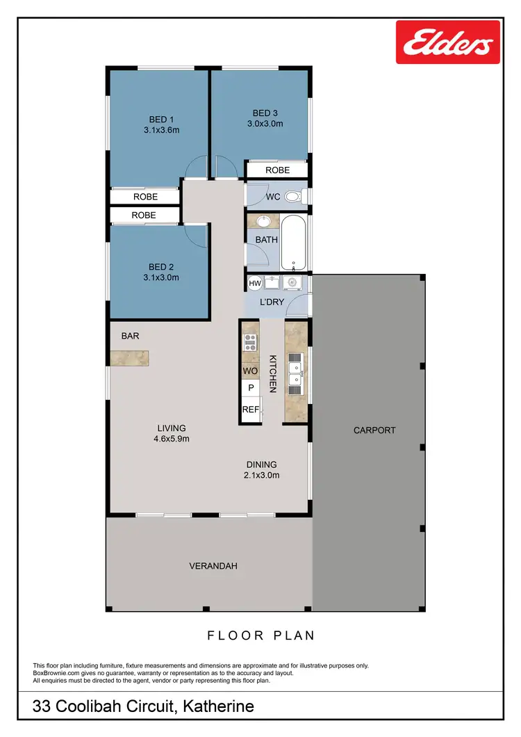 Floorplan of Homely house listing, 33 Coolibah Circuit, Katherine NT 850