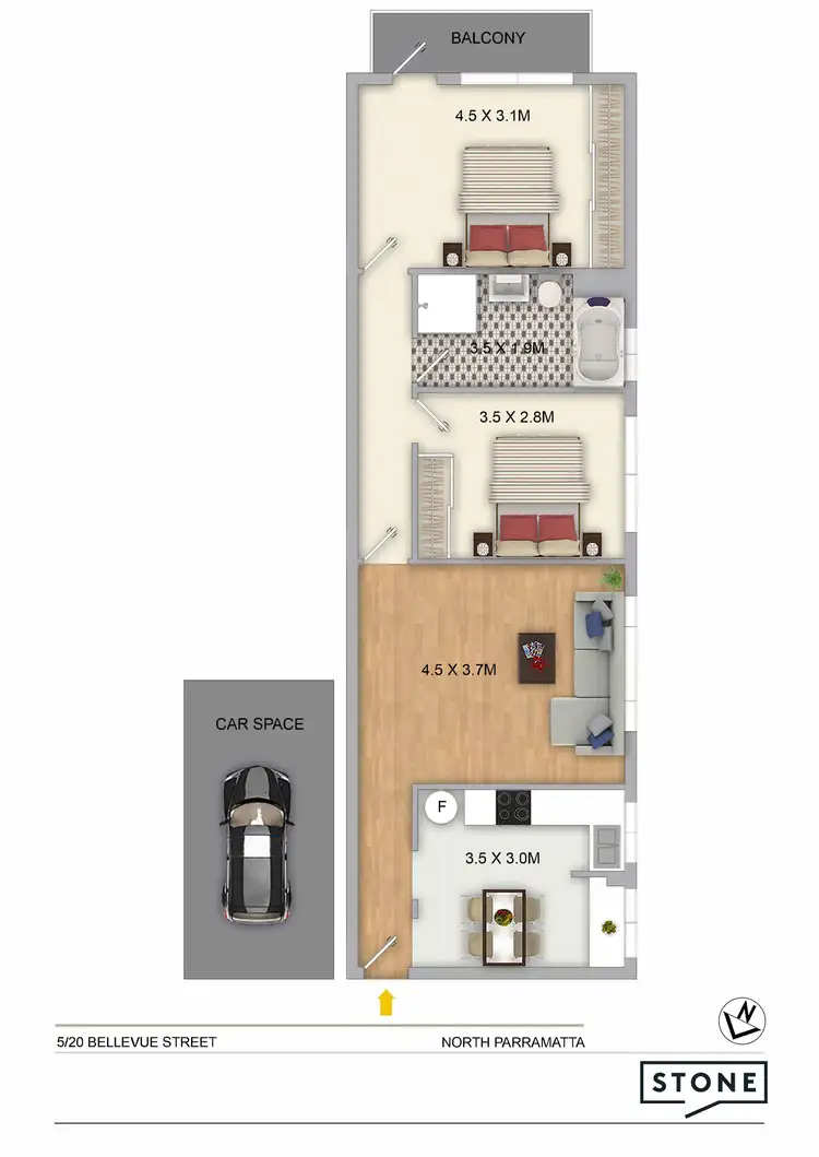 Floorplan of Homely apartment listing, 5/20 Bellevue Street, North Parramatta NSW 2151