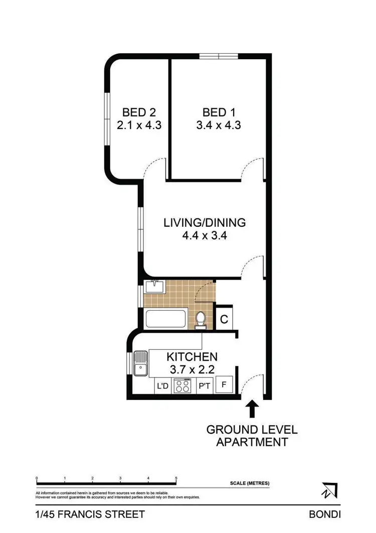 Floorplan of Homely apartment listing, 1/45 Francis Street, Bondi NSW 2026