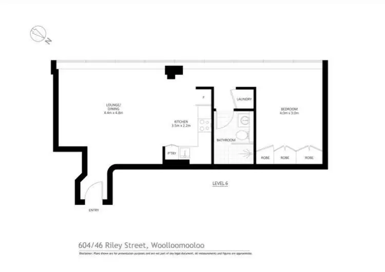 Floorplan of Homely apartment listing, 604/46-48 Riley Street, Woolloomooloo NSW 2011