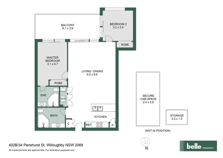 Floorplan of Homely apartment listing, 402B/34 Penshurst Street, Willoughby NSW 2068