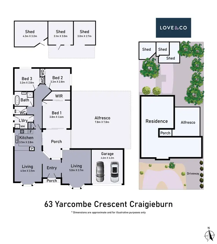 Floorplan of Homely house listing, 63 Yarcombe Crescent, Craigieburn VIC 3064