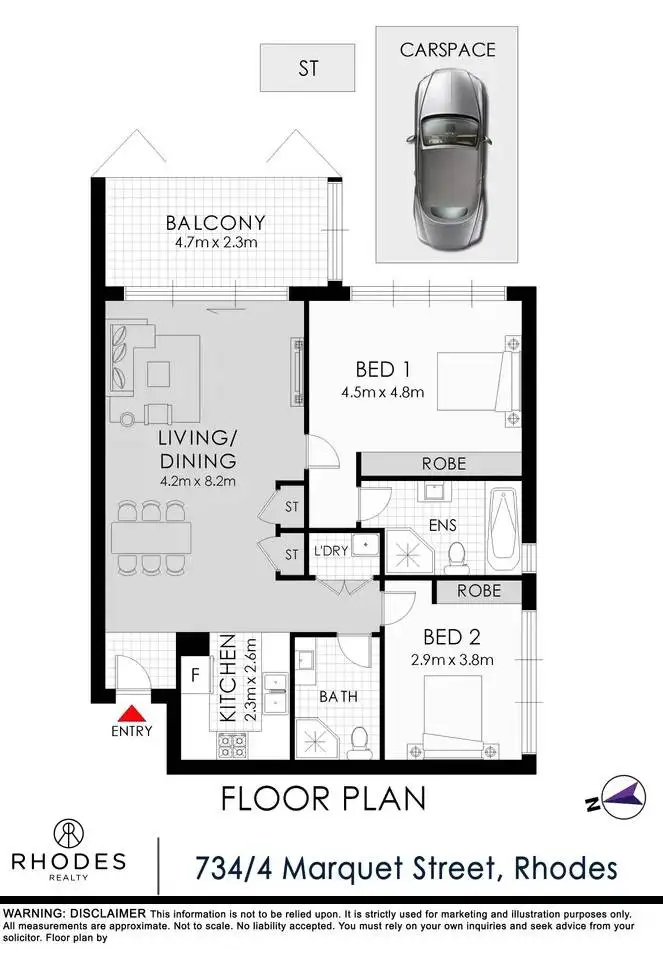 Floorplan of Homely apartment listing, 734/4 Marquet Street, Rhodes NSW 2138