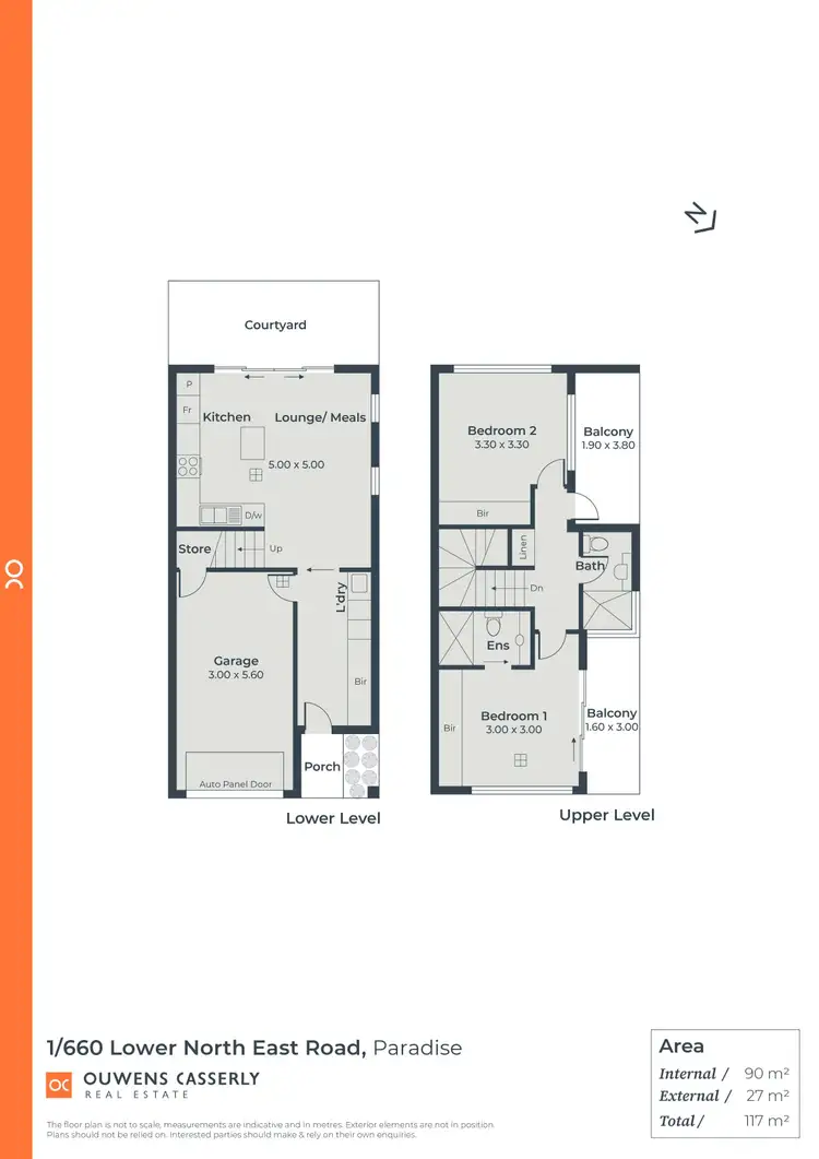 Floorplan of Homely townhouse listing, 1/660 Lower North East Road, Paradise SA 5075