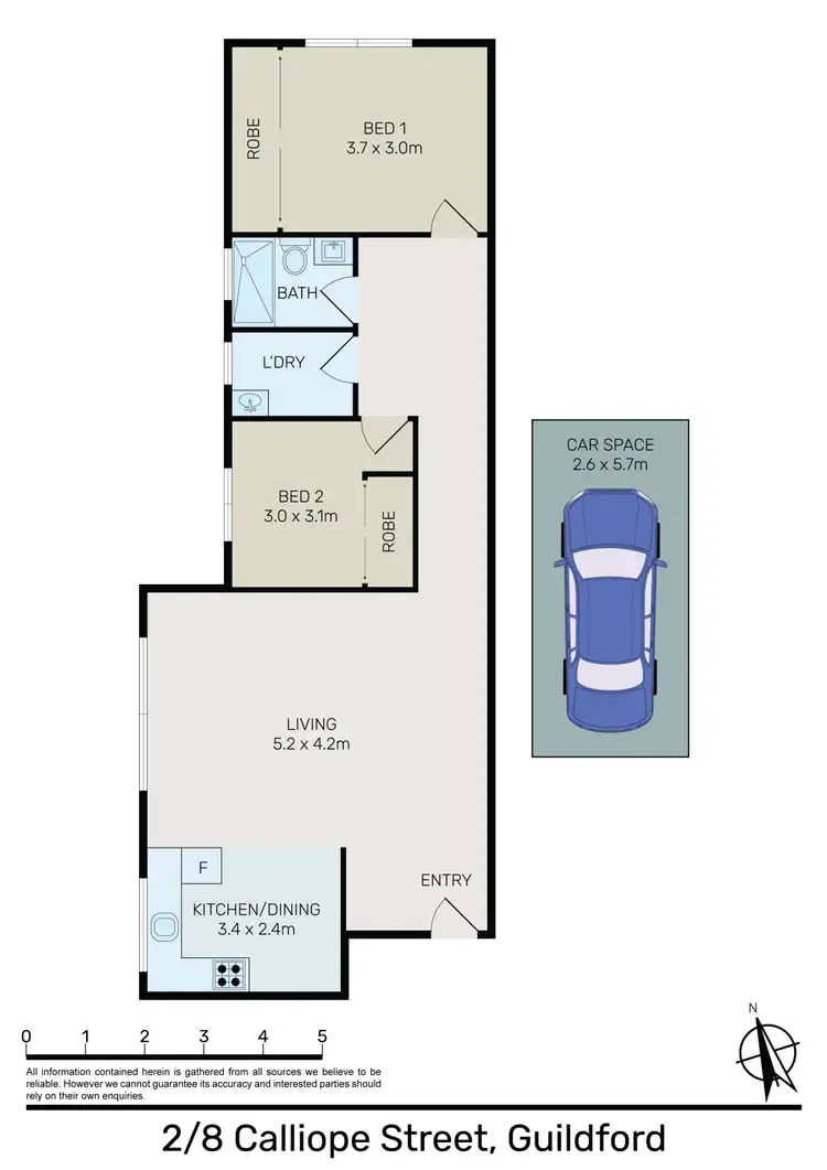 Floorplan of Homely unit listing, 2/8 Calliope Street, Guildford NSW 2161