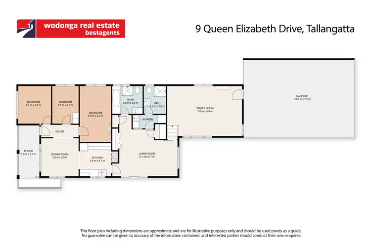 Floorplan of Homely house listing, 9 Queen Elizabeth Drive, Tallangatta VIC 3700