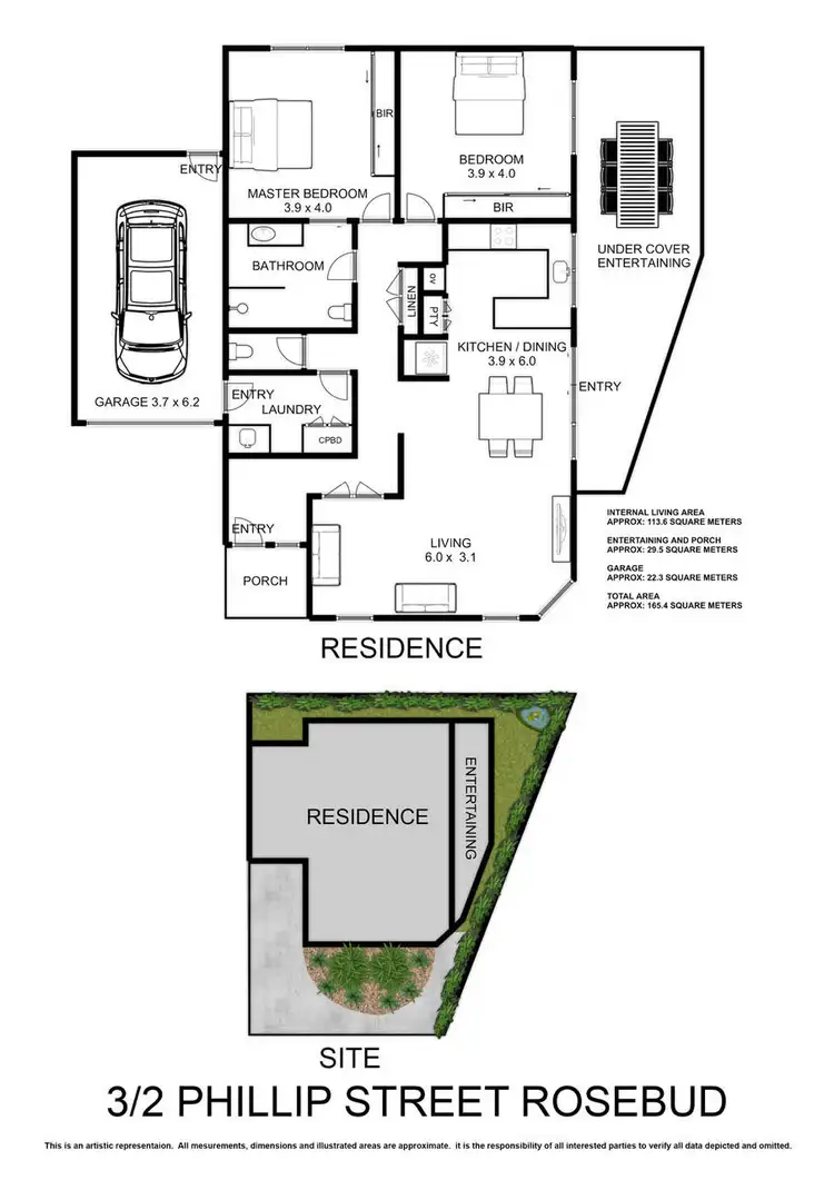 Floorplan of Homely unit listing, 3/2 Phillip Street, Rosebud VIC 3939