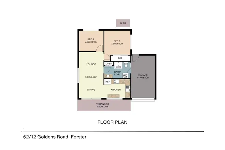 Floorplan of Homely villa listing, 52/12 Goldens Road, Forster NSW 2428