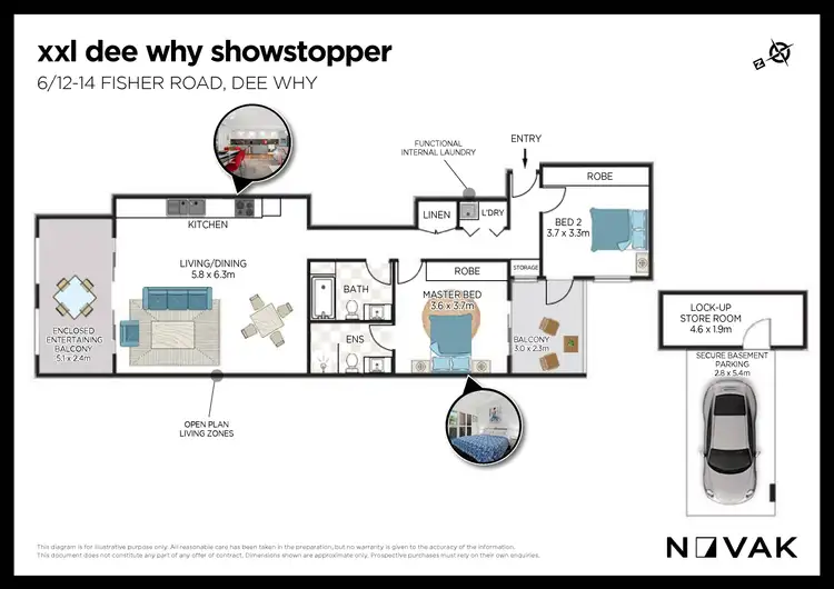 Floorplan of Homely apartment listing, 6/12-14 Fisher Road, Dee Why NSW 2099
