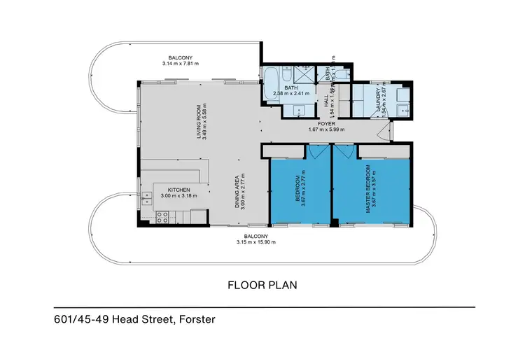 Floorplan of Homely apartment listing, 601/45-49 Head Street, Forster NSW 2428