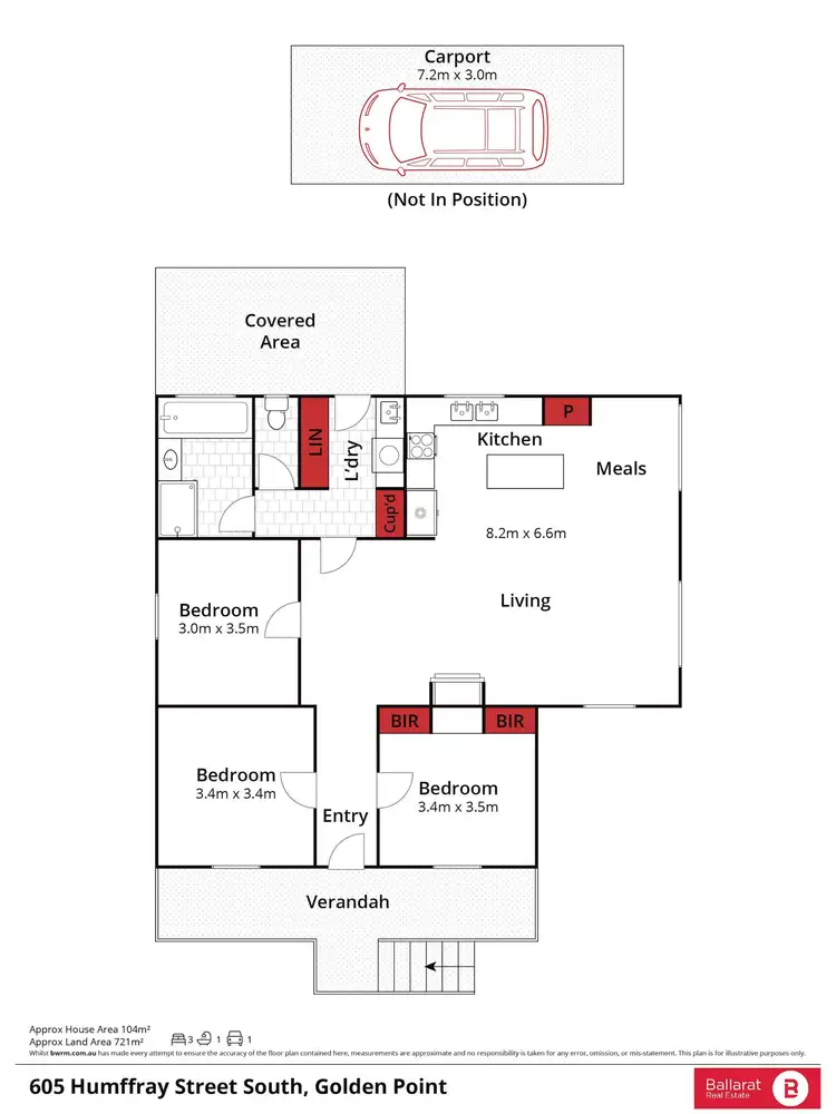 Floorplan of Homely house listing, 605 Humffray Street South, Golden Point VIC 3350