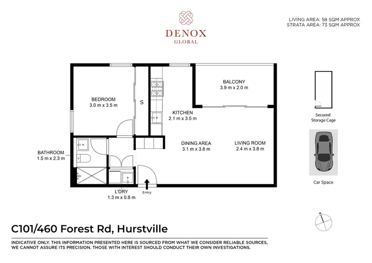 Floorplan of Homely apartment listing, Level 1/C101/460 Forest Road, Hurstville NSW 2220