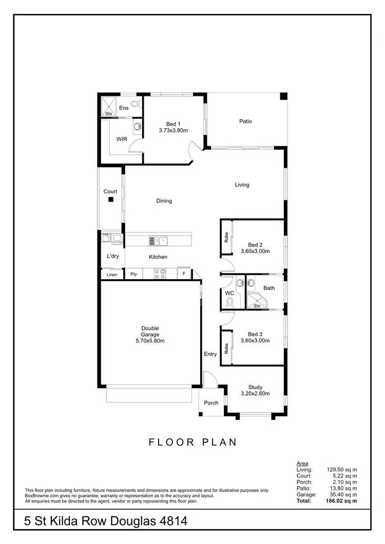 Floorplan of Homely house listing, 5 Saint Kilda Row, Douglas QLD 4814