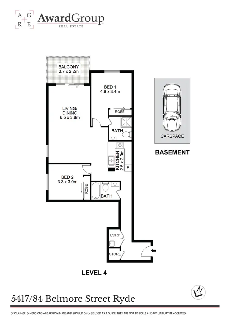 Floorplan of Homely apartment listing, 5417/84 Belmore Street, Ryde NSW 2112