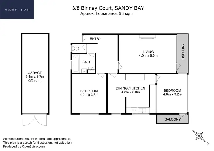 Floorplan of Homely unit listing, 3/8 Binney Court, Sandy Bay TAS 7005