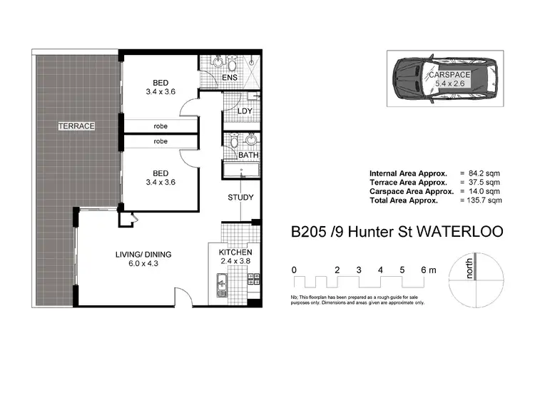 Floorplan of Homely apartment listing, B205/9 Hunter Street, Waterloo NSW 2017
