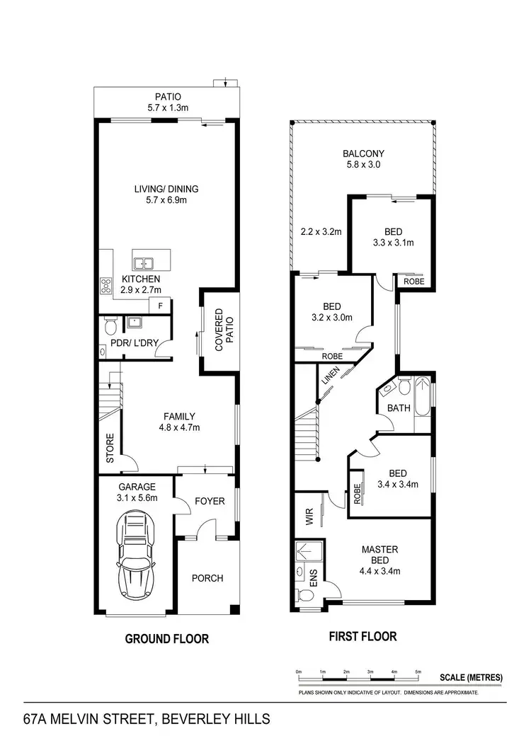 Floorplan of Homely semi-detached listing, 67A Melvin Street, Beverly Hills NSW 2209