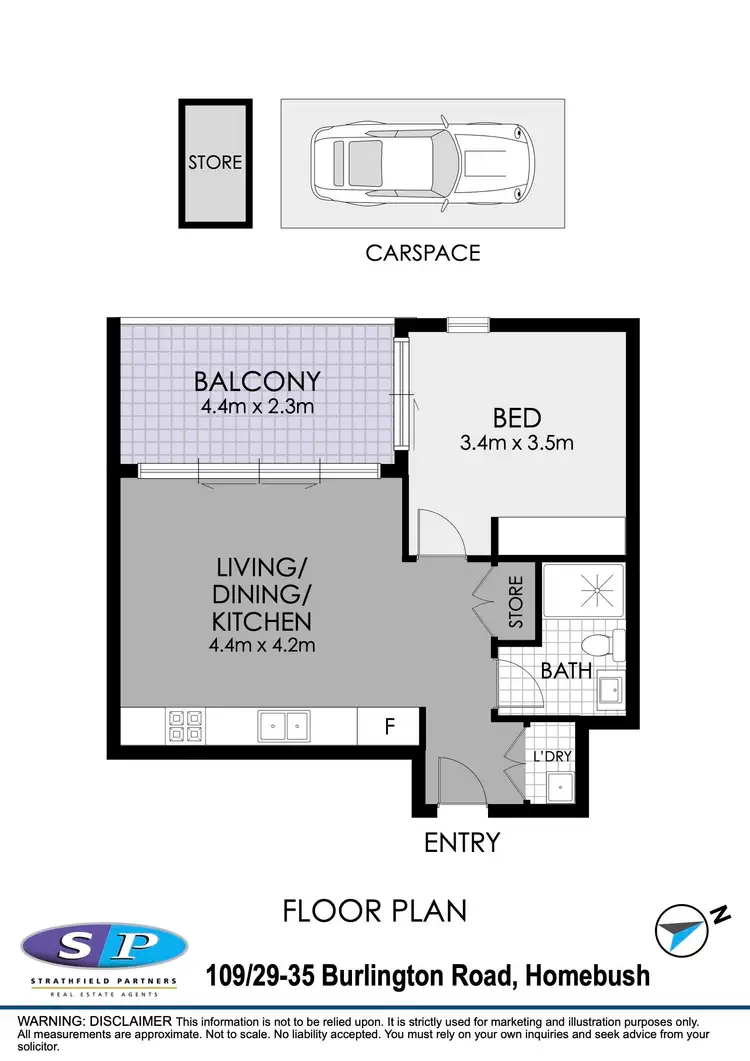 Floorplan of Homely apartment listing, 109/29-35 Burlington Road, Homebush NSW 2140
