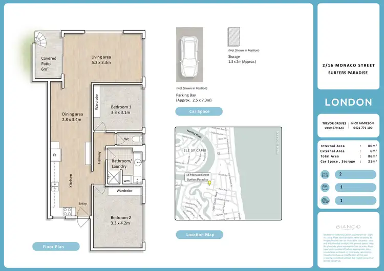 Floorplan of Homely unit listing, 2/16 Monaco Street, Surfers Paradise QLD 4217