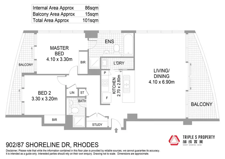 Floorplan of Homely apartment listing, 902/87 Shoreline Drive, Rhodes NSW 2138