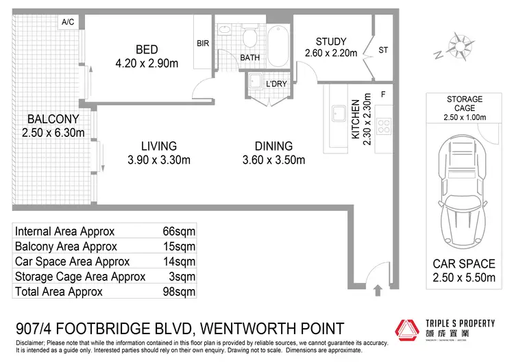 Floorplan of Homely apartment listing, 907/4 Footbridge Boulevard, Wentworth Point NSW 2127