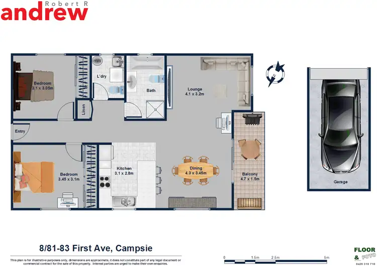 Floorplan of Homely unit listing, 8/81-83 First Avenue, Campsie NSW 2194