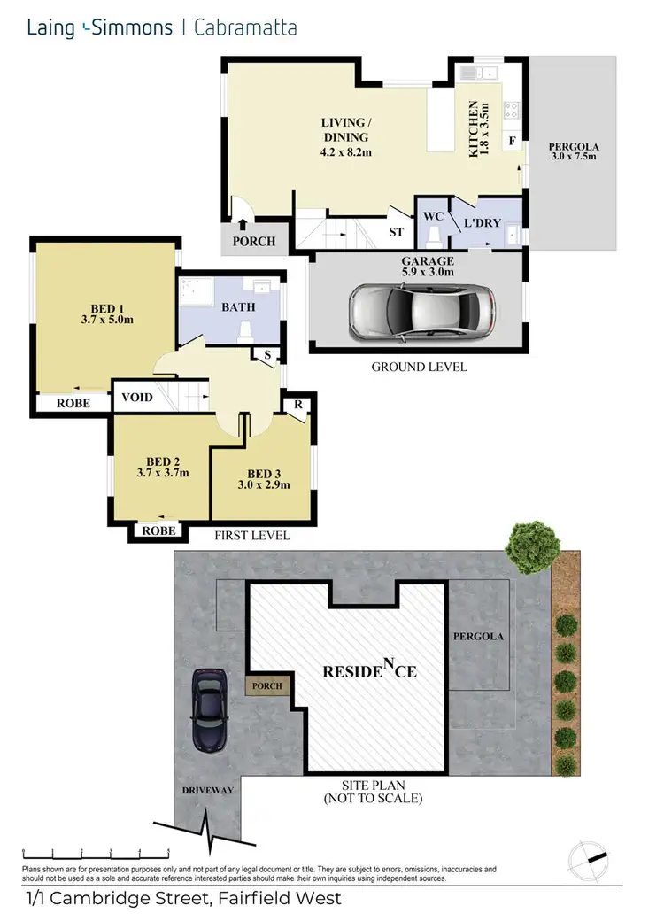 Floorplan of Homely townhouse listing, 1/1 Cambridge Street, Fairfield West NSW 2165