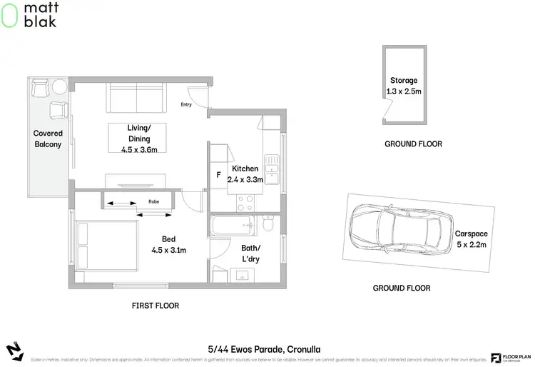 Floorplan of Homely apartment listing, 5/44 Ewos Parade, Cronulla NSW 2230