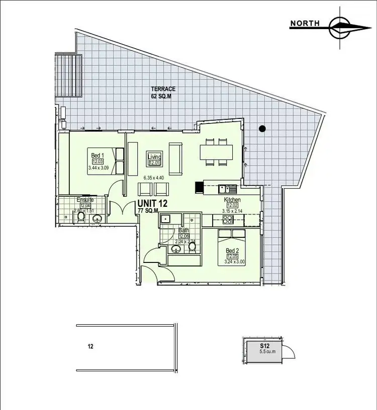 Floorplan of Homely unit listing, 12/123 Park Beach Road, Coffs Harbour NSW 2450