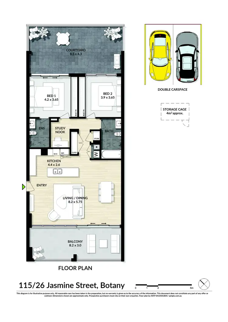 Floorplan of Homely apartment listing, 115/26-32 Jasmine Street, Botany NSW 2019