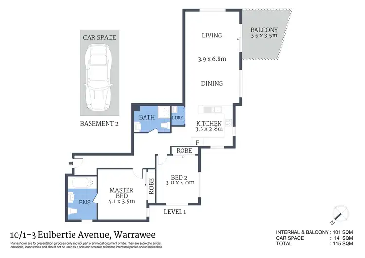 Floorplan of Homely apartment listing, 10/1-3 Eulbertie Avenue, Warrawee NSW 2074