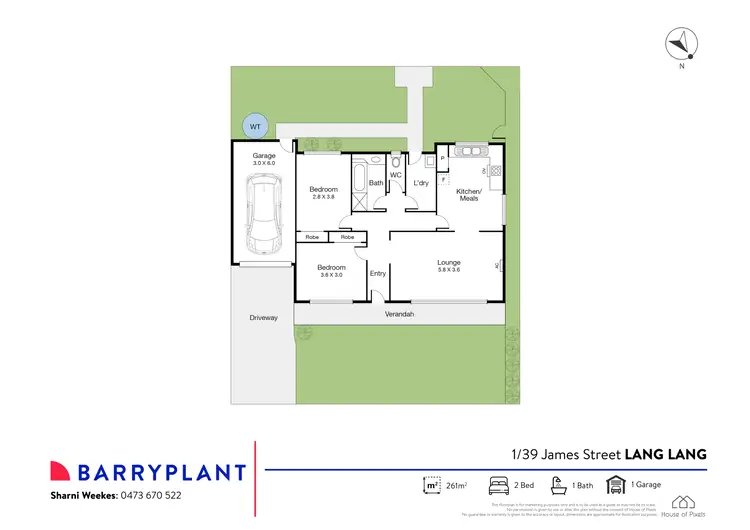 Floorplan of Homely unit listing, 1/39 James Street, Lang Lang VIC 3984