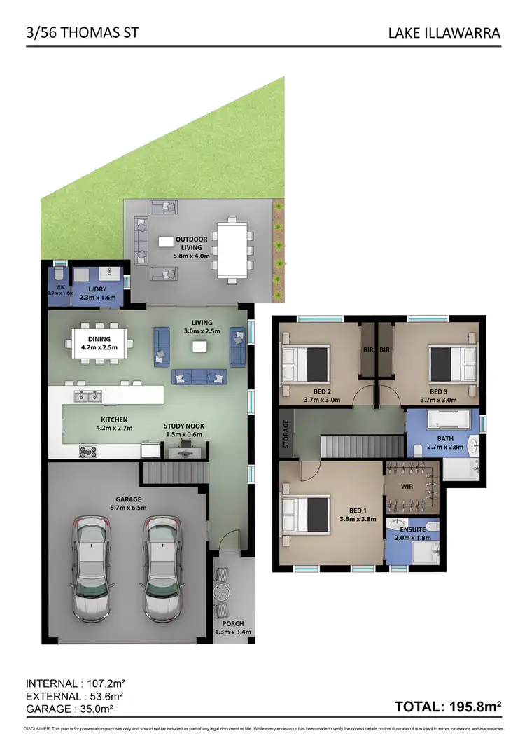 Floorplan of Homely townhouse listing, 3/56 Thomas Street, Lake Illawarra NSW 2528