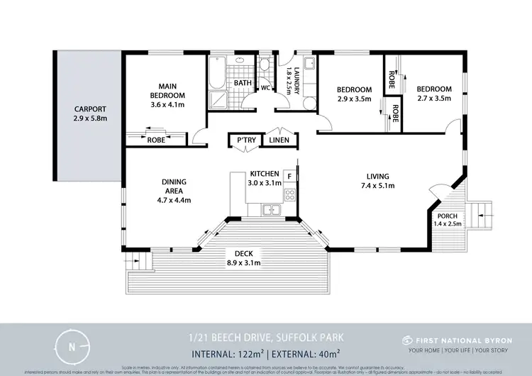 Floorplan of Homely house listing, 1/21 Beech Drive, Suffolk Park NSW 2481