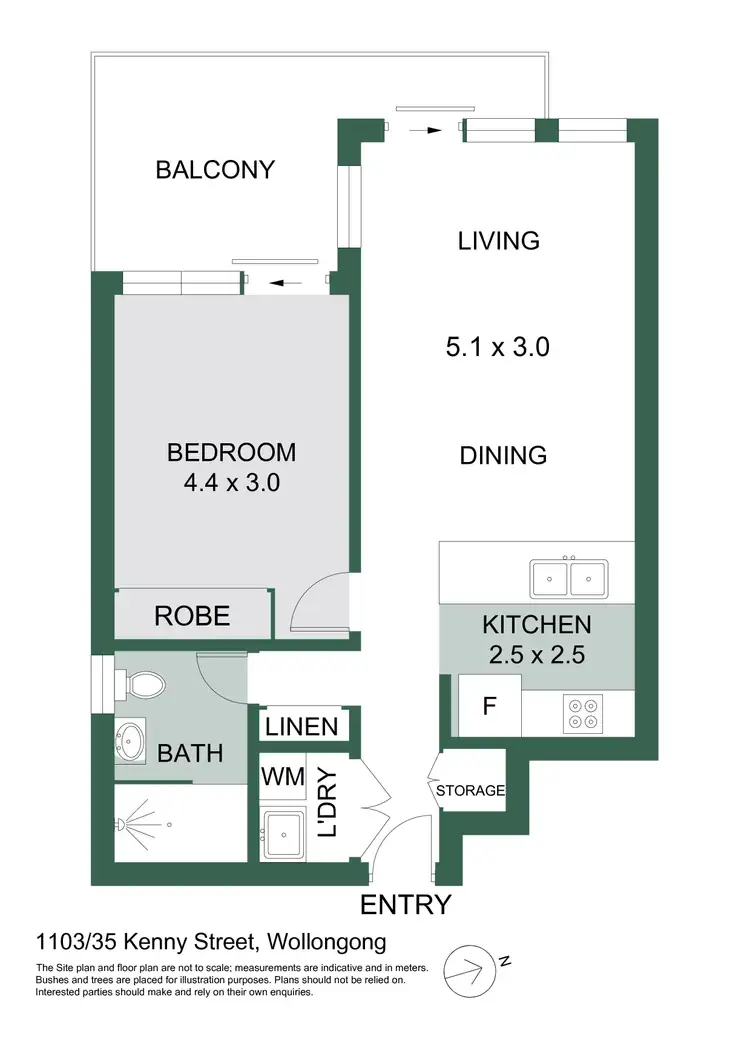 Floorplan of Homely apartment listing, 1103/35 Kenny Street, Wollongong NSW 2500